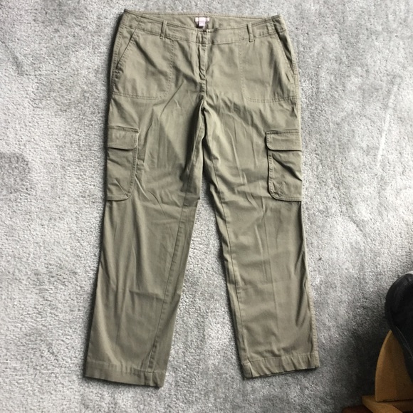 J.Jill Army Green Crop Pants - Picture 1 of 5